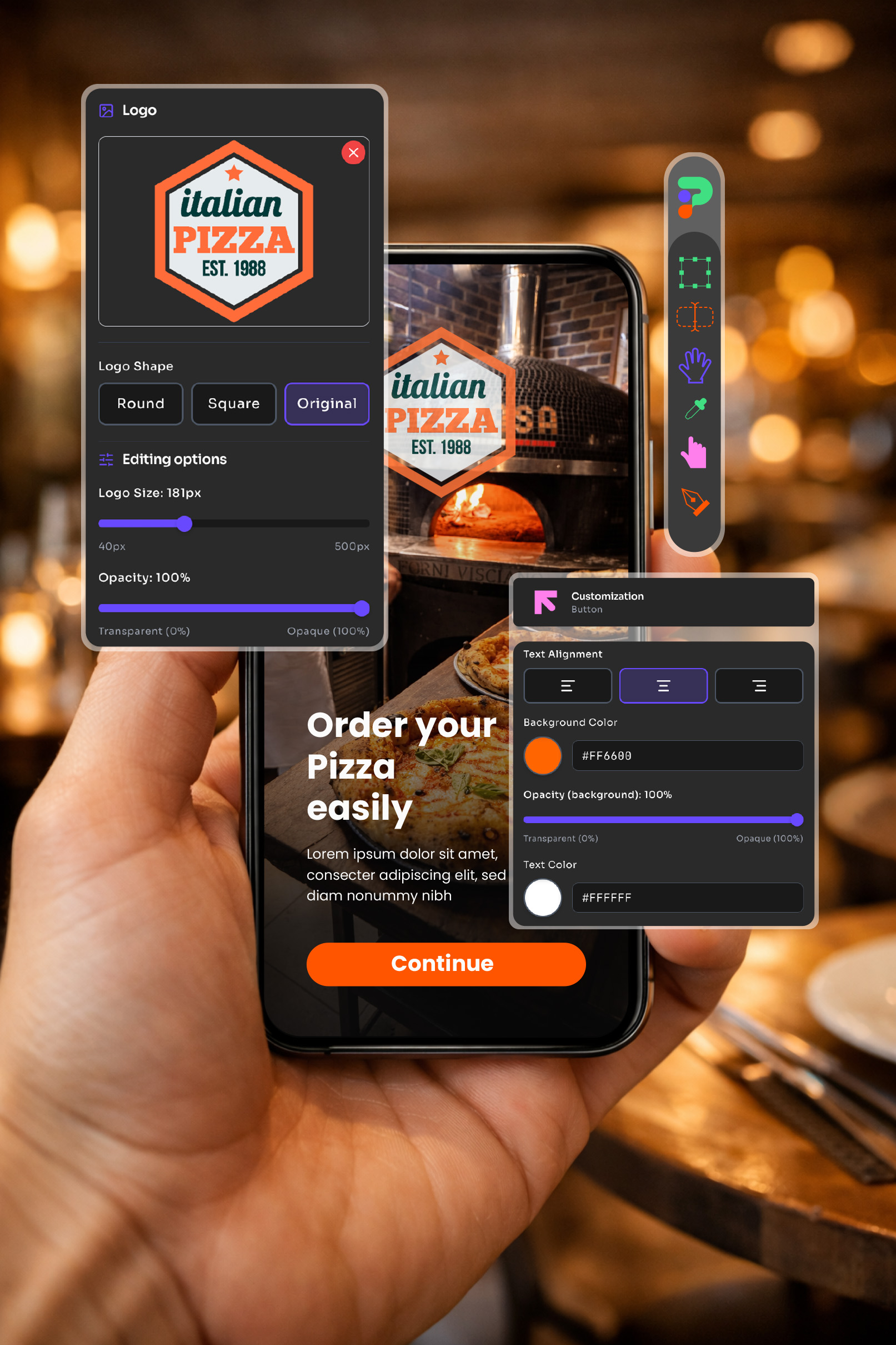No-Code Menu Editor preview