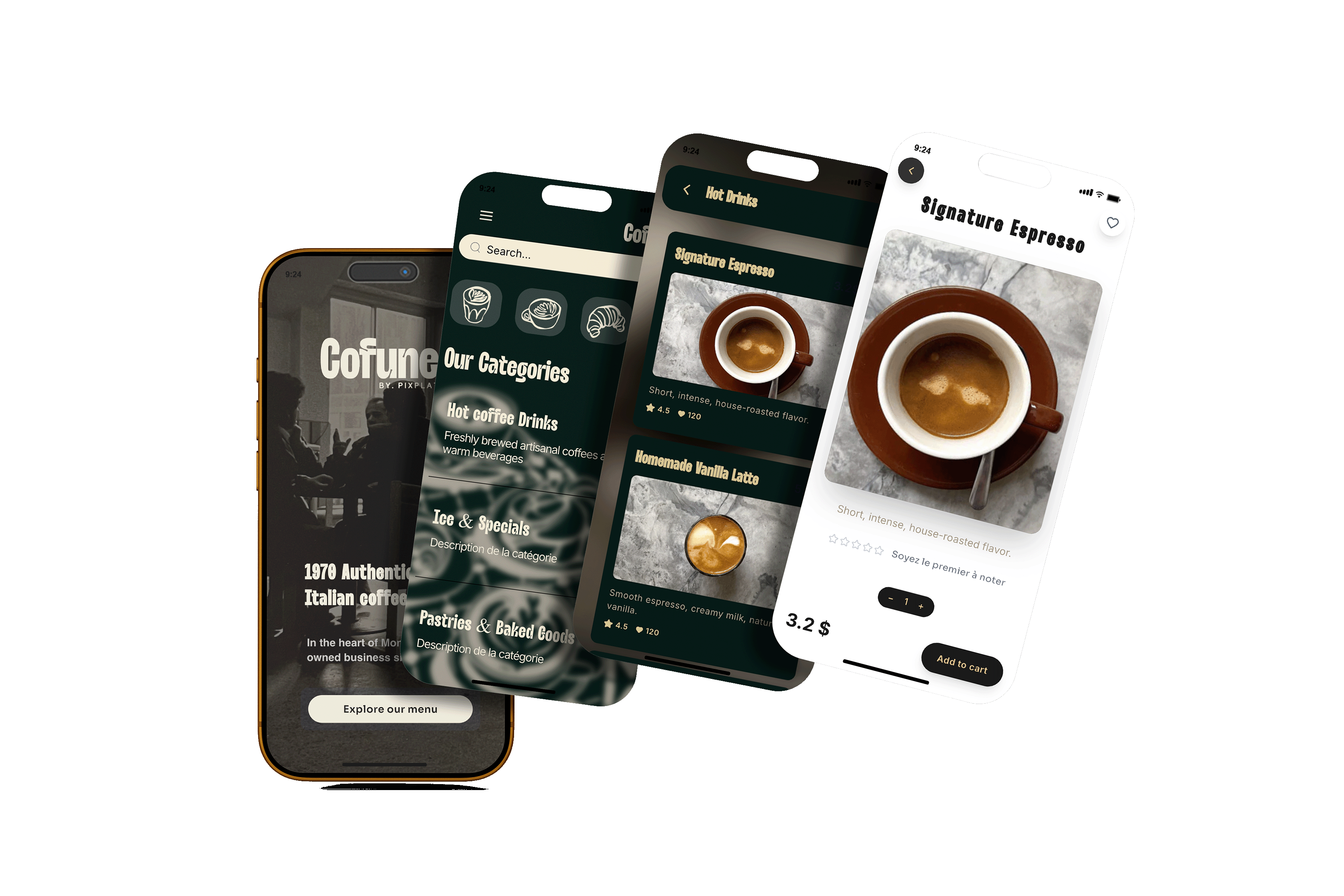 PixPlat digital menu showcase preview